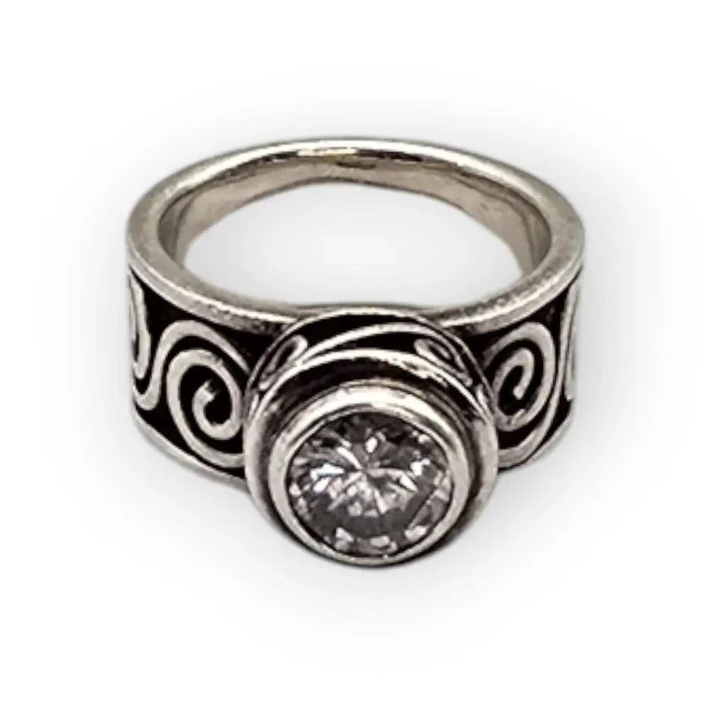 Silpada Solitaire Retired Sterling Silver Eternity Swirl Ring – Size 7.5 - Picture 8 of 13